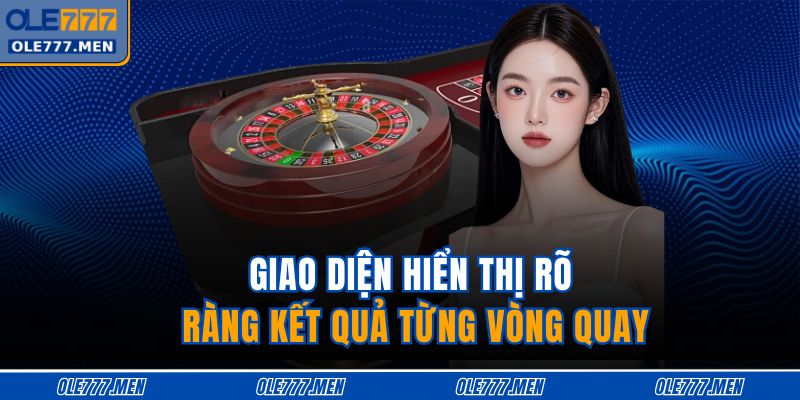 Giao diện hiển thị rõ ràng kết quả từng vòng quay